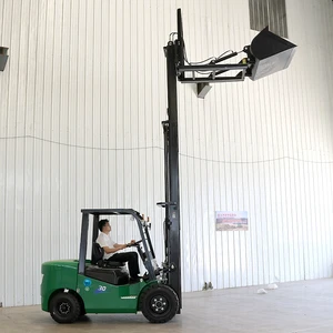 Customized 3T Three Small With Shovel Bucket Attachment Compact Motor Electric Forklift For Factory Workshop Material Handle