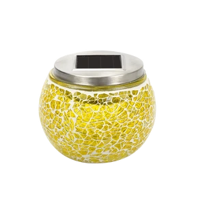 NHWS High Quality Small Size Round Mosaic Glass Solar Light Hot Selling Different Colors Amorphous Solar Panel Garden Light