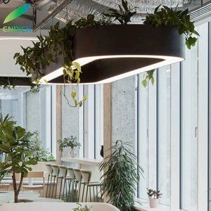 Green Plants Oval Design Pendant Linear Light with Black/white/silver/golden Shell Colors