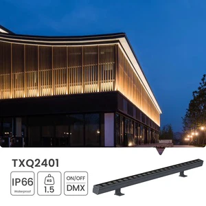 Architectural Landscape Lighting Linear RGB/RBGW 24W Aluminum Waterproof IP66 Outdoor Flexible LED Wall Washer Strip Light
