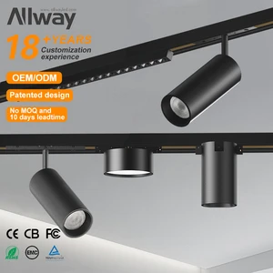 ALLWAY Wholesale 5MM Width 2 Line Rail Indoor Shop Museum Adjustable 3w 7w 8w 9w 16w Magnetic Led Track Light