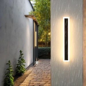 Modern Decoration Outdoor Exterior Linear Strip Wall Lamp Balcony Terrace Sconce Led Solar Lights Outdoor Wall Light