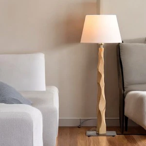 Stylish Home Decorative Wooden Floor Lamp with Fabric Shade Perfect for Living Room and Guest Room Decor