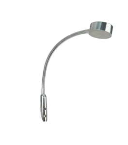 12V LED Wall Reading Light, Chrome Gooseneck, Compact Base, Directional Spotlight for RV Interiors