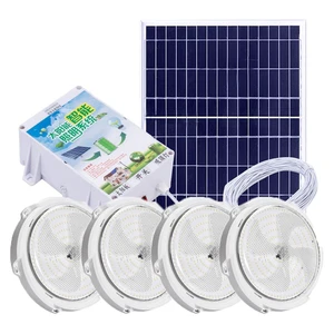 5 Heads Solar Indoor Ceiling Lights Remote Control Shed Solar Light 56led D200mm Ceiling Light with Solar and Battery for Villa