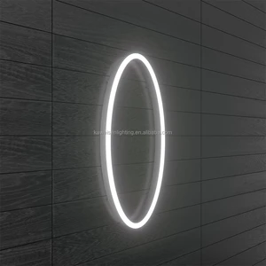 Creative Linear Profile Elliptical Ring Led Wall Light Surface Mounted Customization for Lobby Villa Hallway Building Lighting