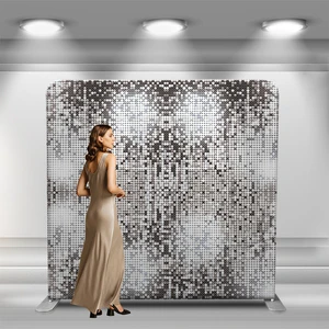 Fast Setup 10*8ft Tension Fabric Backdrop Detachable 8*8ft Pillowcase Photo Booth Background Stand for Display for Event