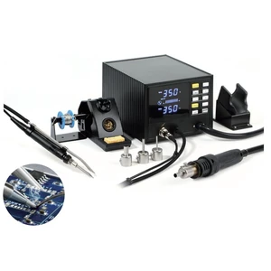 Multi-Functional 3-in-1 Soldering Station New Condition With Iron Hot Air Gun Fume Extractor