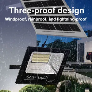 High Class Solar Powered LED Floodlights 200W ABS IP65 Weatherproof Outdoor Automatic Garden Lights Remote Control Dimmable