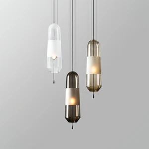 DLSSLIGHTING Nordic Simple Modern Design Home Kitchen Dining Table Hanging Decorative LED Glass Pendant Light Glass Lamp Shade
