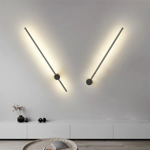 Long Strip Led Wall Lamps Interior 360 Rotation Indoor Lights Bedroom Corridor Staircase Long Line Wall Light 10 Metal Aluminum