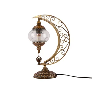 Turkish Style Simple DIY Mosaic Moon Shape Fluorescent Table Lamp E14/E26 Bulb Base Christmas Decoration Without Kit Sets