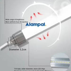 P67 Waterproof Flicker-Free Dimmable T10 LED Tube Light 1.2m 25W 6500K Poultry Chicken Farm Shed Lighting