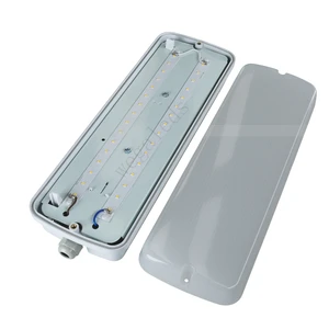 Outdoor T8 LED Triproof IP66 1ft 300mm 0.3m Light Fixture 6000K Clear PC Cover Vapor Tight Waterproof Emergency Lighting