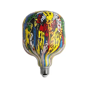 Led Stained Glass Ball Bulb Horizontal bar Personalized Decoration LED Edison Bulb Custom Manufacturer