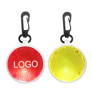 Promo Gift Reflecting Safety Light Round Shape Dual Function Round Reflector Light with Swivel Hook Clip
