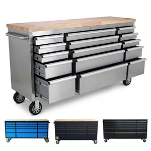 Factory Outlet 72inch Mildew Proof SS430 Stainless Steel Tool Cabinet Heavy Duty Rolling Tool Storage Cabinet For Garage Storage