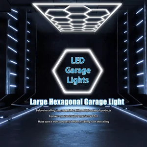 432W Garage LED Honeycomb Ceiling Lights V-Shape 4780x2410mm 220V Linear LED Garage Lights 6500k LED Shop Lights for Garage