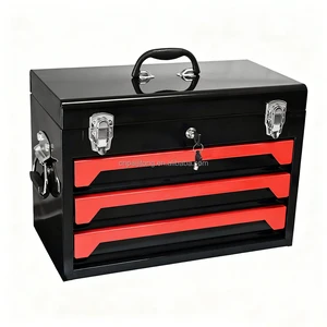 Heavy Duty Steel 3-Drawer Tool Case Tool Box Tool Cabinet Large Portable Storage Organizer Garage Use Car Tools ToolBox