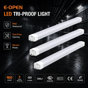 Energy Saving Power-Switchable LED Tri-proof Light IP65 5-Year Warranty DALI/0-10V Dimming Flexible 10500 Lumens 120 Beam