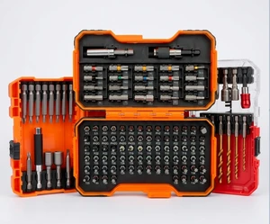 Professional 100pc 1/4 Inch Slotted Phillips Pozidriv Hex TORX Security Bit Universal Magnetic Hardware Case Screwdriver Set