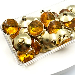 Wejoy Accessories 20mm African Style Gold Yellow Plastic Zinc Alloy Crystal Button
