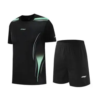 Men's Summer Gym Short Sleeve Shirts Quick Dry Breathable Fitness Casual Lightweight Skinny Fit T-shirt Sets 100% Polyester