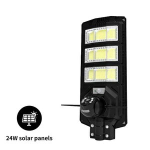 Solar Street Lamp Monitoring Support Motion Tracking Two-way Audio Radar Detection 24W Solar Panels Outdoor Security Camera