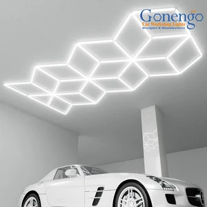 Hot Seller 6500K Polygonal Geometric Snowflake Lights Auto Showroom Water Proof Linear Light for Garage