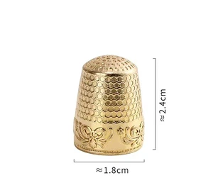 Vintage European Metal Thimble Cross-Stitch Sewing Fabric Cutting DIY Tool, Thickened Thumb Finger Cap for Home Use