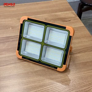 High Quality Solar LED Flood Light Portable Rechargeable Orange for Garden Night Markets IP65 Waterproof Rating Plastic Lamp