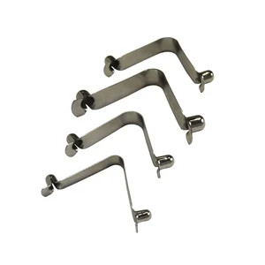 Custom Steel Return Push Double Button Spring Clip With Nickel Plating