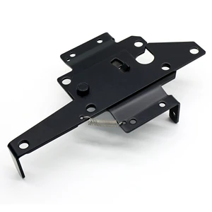 2066 Heavy Duty Galvanized Steel Black Door Gate Lock Latch Outdoor, Easy Install DIY Fence Shed Barn Hardware, US Stock