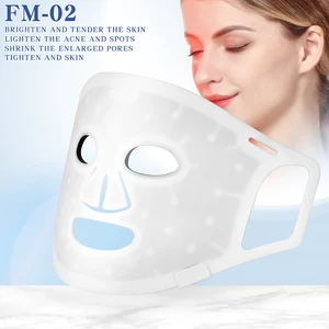 NEWDERMO Contour Flexible Silicone Mask 4 Color Facial and Neck Skin Care PDT Photon Red Light LED Face PDT Photon Mask