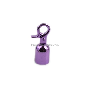 Karwo 15mm Purple Snap Hook Cord End Stopper Tassel Cap Clasp for Bag