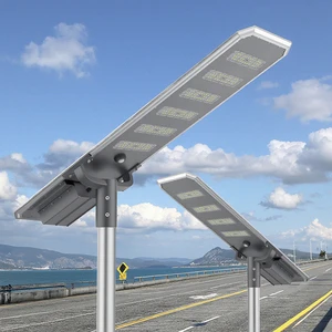 Lecuso Solar Outside Lights Outdoor All One Solar Street Light Solar Lamp Led Light With Battery Design