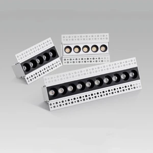 Home Anti Grille Linear Downlight Hallway Long Strip Spotlight Grille Ceiling Recessed LED Adjustable Downlight