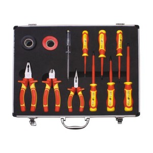 12 Pcs VDE Insulated and Withstand Voltage Pliers Electrician Combined Alloy Steel Screwdriver & Pliers Tool Set