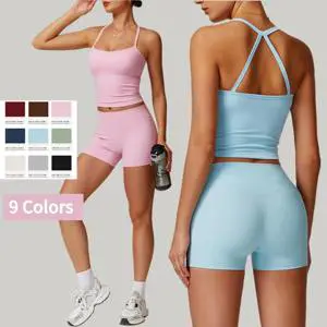 Wholesale Sport Wear Clothing Short Long Sleeve Crop Top Seamless Sportswear 5 Piece Set Gym Fitness Yoga Sets