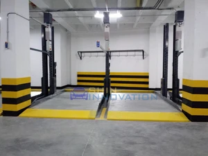 Low Ceiling 2 Post Car Parking Lift Space Saving Underground Garage Car Stacker 2 Level Mechanical Parking Lift For Basement