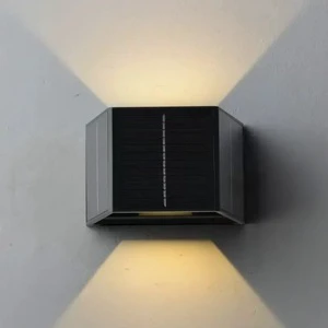 Up Down 3 Colors Solar Wall Light IP65 Waterproof Outdoor Decoration Garden Courtyard Wall Lamp Exterior Sconces Fence Lighting