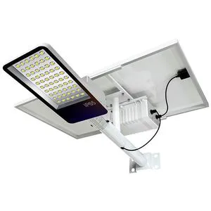Solar-Powered LED IP67 Rated Outdoor Street Light Large Battery Voice Remote Control Automatic Sensor High-Pole Design Garden