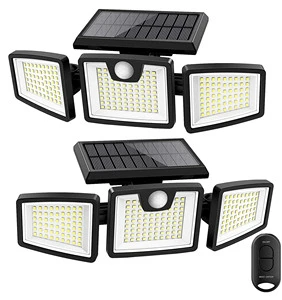 270 Wide Angle Wall Light 3 Modes Outdoor Remote Control Solar LED Motion Sensor Lamp IP44 Waterproof Solor Wall Light