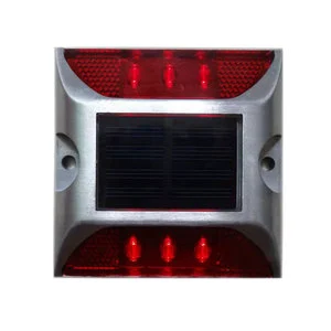 Waterproof Aluminum LED Solar Powered Road Stud Light 5 Color Reflective Ground Deck Dock Warning Light