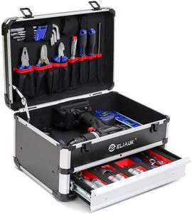 Portable Aluminum Tool Box With Drawer Storage Carrying Toolbox Aluminum Case With Foam Padding