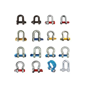 Heavy Duty Galvanized Carbon Steel D Shackles With Screw Collar Pin Drop Forged ISO9001 Certified