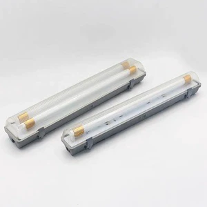 T8 2 Feet Fluorescent Three-proof Lamp Ip65 Pc Cover Abs Bottom Waterproof Lamp Led Batten