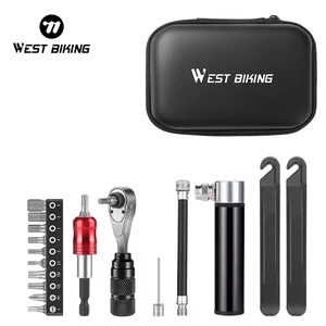 WEST BIKING Portable Bike Tool Repair Kit Set Pump Bicycle Repair Multi Tools Multifunctional Bicycle Tool Kit Repair Set