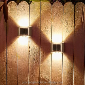 Solar Outdoor Lighting Wall Lamps Waterproof Solar Powered Lights for Garden Courtyard Street Landscape