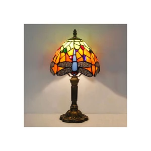 Handmade Vente En Gros Tiffan Shell Santa Claus Turkish Lily Glass Metal Touch Control AC LED Lamp Libelle